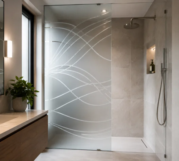 Feature decorative glass in a residential interior
